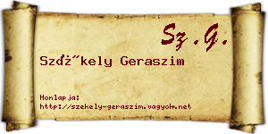 Székely Geraszim névjegykártya